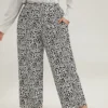 Halloween Leopard Print Elastic Waist Sleep Pants -Clothing Shop 77616154 bj