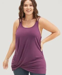 Solid Twist Hem Cami Top
