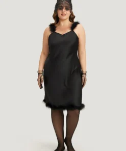 Halloween Plain Fuzzy Trim Sleep Cami Dress -Clothing Shop 779075852 wp 449cb632 707e 4f24 bc94 4d98e09a0c37