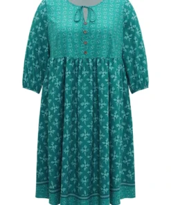 Bandana Print Tie Neck Button Detail Dress 23 Bandana Print Tie Neck Button Detail Dress -Clothing Shop 779811906 yz