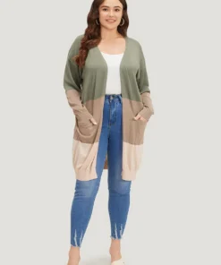 Supersoft Essentials Colorblock Pocket Tunic Cardigan -Clothing Shop 780344684 ku