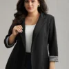 Suit Collar Striped Patchwork Blazer
