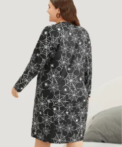 Halloween Spider Web Print Sleep Dress -Clothing Shop 784281651 uq 1d0aaebf edee 4585 9a03 29256bba8e26