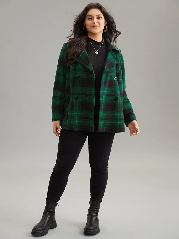 Double Breasted Lapel Collar Pocket Belted Jacket 6 Double Breasted Lapel Collar Pocket Belted Jacket - Image 4