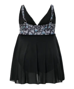 Floral Patchwork Ruffle Tiered Swim Dress -Clothing Shop 784553861 zt