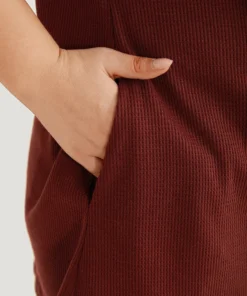 Rib Knit Mock Neck Wrap Pocket Button Detail Sweatshirt 16 Rib Knit Mock Neck Wrap Pocket Button Detail Sweatshirt -Clothing Shop 784698070 ig