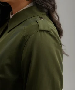 Solid Elastic Waist Zipper Fly Flap Pocket Coat 17 Solid Elastic Waist Zipper Fly Flap Pocket Coat -Clothing Shop 784827557 jj