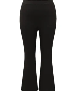 Plain Rib Knit Flare Leg Legging 29 Plain Rib Knit Flare Leg Legging -Clothing Shop 785165258 yb