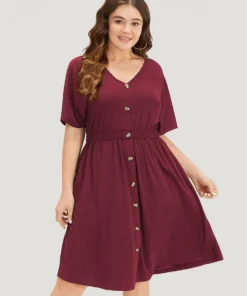 Supersoft Essentials Contrast Button Detail Shirred Pocket Dress -Clothing Shop 786671036 ww 5074955a 06d3 4c95 a463 db3a7dbab893