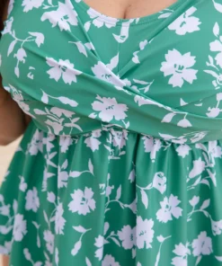 Crossover Adjustable Straps Ruffle Hem Floral Print Tankini Top -Clothing Shop 787139395 xy