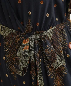 Bandana Print Ruffles Sleeve Belted Wrap Pocket Jumpsuit -Clothing Shop 787748598 tg