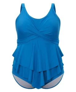 Lightly Lined Bow Asymmetrical Ruffle One Piece Swimsuit -Clothing Shop 787977800 gq