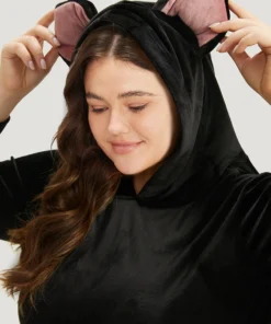 Halloween Plain Cat Hooded Sleep Top -Clothing Shop 787995880 hu