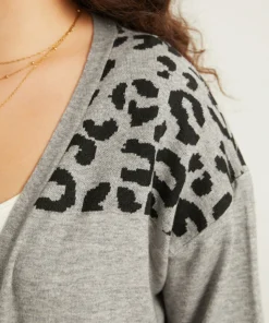 Supersoft Essentials Leopard Contrast Elastic Cuffs Pullover -Clothing Shop 788445874 hf