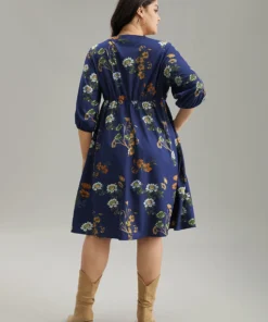 Floral Tassel Trim Gathered Knot Neck Dress -Clothing Shop 79069202 oa 7fa004c9 09ca 47b1 9feb 89f503d93f0a