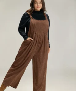 Solid Pocket Pleated Adjustable Straps Jumpsuit 14 Solid Pocket Pleated Adjustable Straps Jumpsuit -Clothing Shop 79234557 km