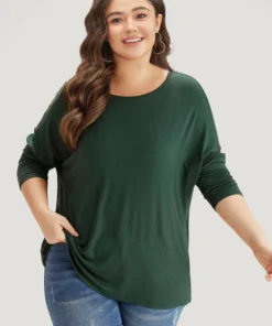 Supersoft Essentials Plain Batwing Sleeve Crew Neck T-shirt