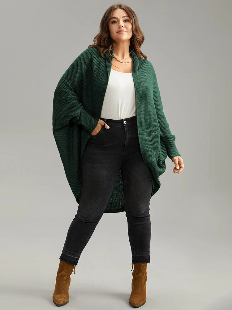 Solid Dolman Sleeve Arc Hem Cardigan 15 Solid Dolman Sleeve Arc Hem Cardigan - Image 13