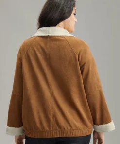 Contrast Lapel Collar Patched Pocket Jacket 10 Contrast Lapel Collar Patched Pocket Jacket -Clothing Shop 792932854 ua