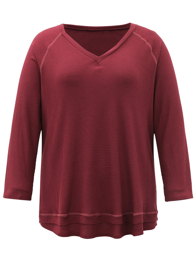 Plain Textured Stitch Raglan Sleeve Sweatshirt 9 Plain Textured Stitch Raglan Sleeve Sweatshirt - Image 7