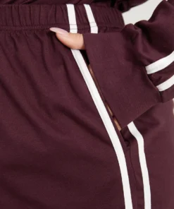 Seam Detail Pocket Elastic Waist Sleep Shorts -Clothing Shop 793227853 vi