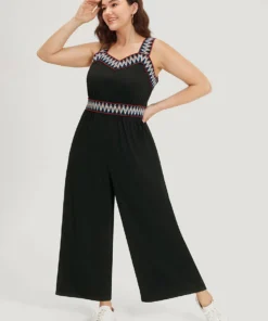 Contrast Trim Pocket Patchwork Cami Jumpsuit -Clothing Shop 793617225 gp