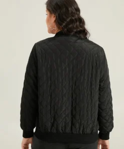 Geometric Quilted Patchwork Zipper Bomber Jacket -Clothing Shop 793857517 oz c8934977 36de 404a 8bc8 7648ccf702bf