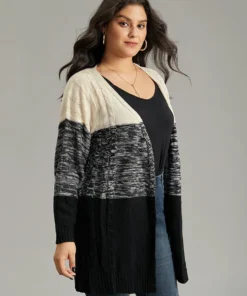 Colorblock Contrast Heather Open Front Cardigan -Clothing Shop 793986480 qk a2dc7b8a efb8 4d44 ba1e 696dc8994861