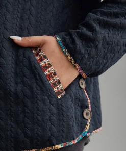 Texture Pocket Patchwork Button Detail Jacket 18 Texture Pocket Patchwork Button Detail Jacket -Clothing Shop 795328816 hc