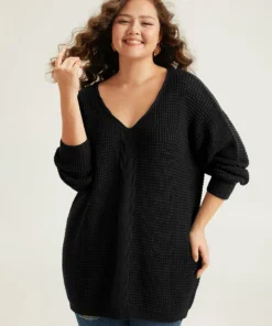 Cable Knit Plain Elastic Cuffs Pullover -Clothing Shop 796400592 vb b303d7e9 2a52 4438 993f 4533a2c1bc0c