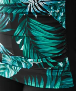 Plant Print Crossover Front Ruched Tankini Top -Clothing Shop 796495619 ir d735d5d4 cf0b 4427 9d89 553e049beb60