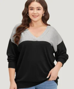 Supersoft Essentials Colorblock Two Tone Patchwork V Neck Pullover -Clothing Shop 797992384 dl 39f7aa2a af7b 4390 ad9c 9836c48072fc