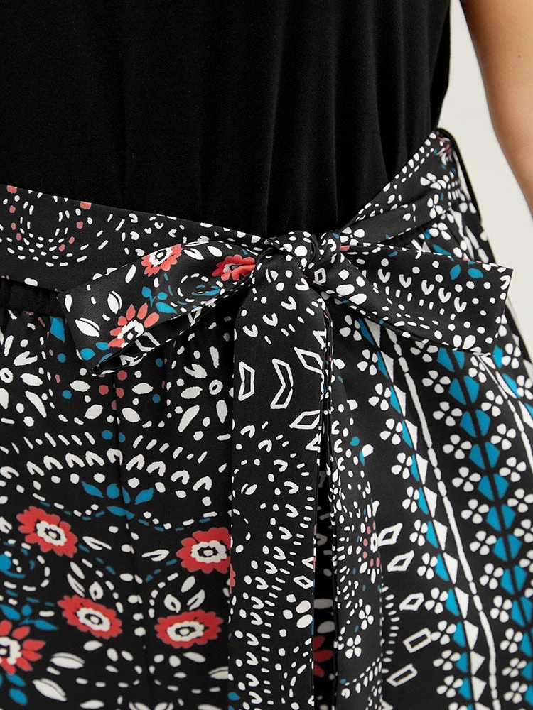 Paisley Patchwork Zipper Pocket Belted Tank Jumpsuit 9 Paisley Patchwork Zipper Pocket Belted Tank Jumpsuit - Image 7