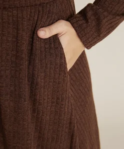 Solid Pocket Rib Knit Ruffle Hem Dress Without Belt -Clothing Shop 7 4490cf92 e1b9 4621 8134 4fe3d6f36c76