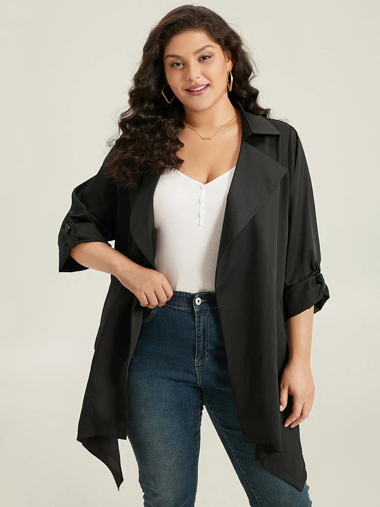 Supersoft Essentials Plain Asymmetrical Hem Windbreaker 4 Supersoft Essentials Plain Asymmetrical Hem Windbreaker - Image 2