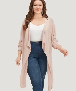 Supersoft Essentials Solid Asymmetrical Hem Lapel Collar Cardigan