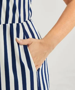 Striped Print Contrast Lace Pocket Knot Tassels Tank Jumpsuit 19 Striped Print Contrast Lace Pocket Knot Tassels Tank Jumpsuit -Clothing Shop 800718192 pj