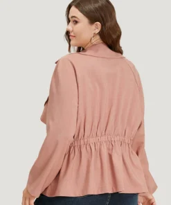 Solid Button Up Elastic Waist Lapel Collar Coat 15 Solid Button Up Elastic Waist Lapel Collar Coat -Clothing Shop 804408593 ed dfc229c7 236c 4162 a689 7b339eeaf3c4