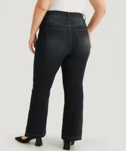 Plain Flare Leg Dark Wash Jeans -Clothing Shop 805004047 ti ab207d3c fa4c 43e6 9742 ffa8a4340fee