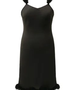 Halloween Plain Fuzzy Trim Sleep Cami Dress -Clothing Shop 805715557 bm 79588533 1480 4204 a78b 5afc002a48b2