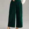 Solid Textured Velvet Elastic Waist Gathered Pants -Clothing Shop 806902434 gq