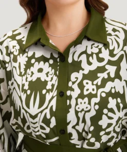 Boho Print Pocket Button Through Belted Contrast Dress 14 Boho Print Pocket Button Through Belted Contrast Dress -Clothing Shop 810259655 ej