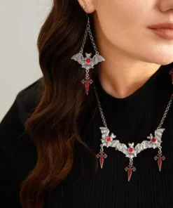 Halloween Bat Cross Jewelry Accessory Sets -Clothing Shop 810517904 mz