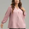 Plain Buckle Detail Pleated Blouse 1 Plain Buckle Detail Pleated Blouse -Clothing Shop 812562919 zt