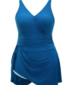 Solid Ruffle Hem Empire Waist A Line Swim Dress -Clothing Shop 812738985 ea c1ce29e4 1f15 41de 8632 d8ffcdca2cbc