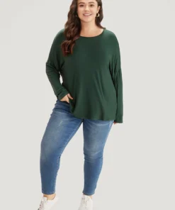 Supersoft Essentials Plain Batwing Sleeve Crew Neck T-shirt 19 Supersoft Essentials Plain Batwing Sleeve Crew Neck T-shirt -Clothing Shop 813662304 pa