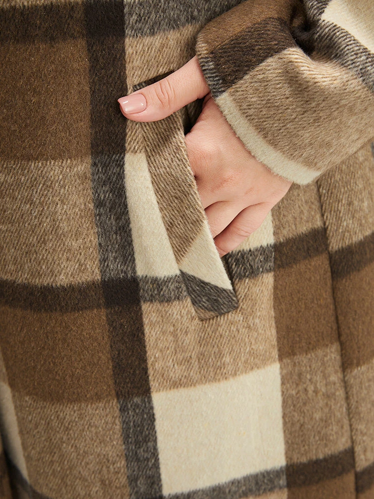 Plaid Suit Collar Double Breasted Pocket Blazer 11 Plaid Suit Collar Double Breasted Pocket Blazer - Image 9