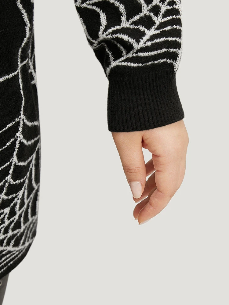 Halloween Supersoft Essentials Spider Web Print Open Front Cardigan 10 Halloween Supersoft Essentials Spider Web Print Open Front Cardigan - Image 8