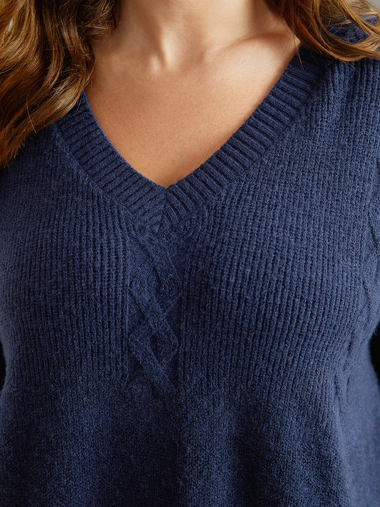 Anti-Pilling Solid Cable Knit Button Detail Pullover 9 Anti-Pilling Solid Cable Knit Button Detail Pullover - Image 7