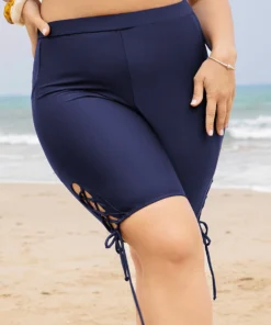 Pocket High Waist Lace Up Side Swim Shorts 23 Pocket High Waist Lace Up Side Swim Shorts -Clothing Shop 822978032 bk